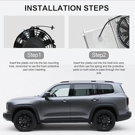 41pcs Car Fan Mounting Kit, Universal Electric Radiator Fan Mount Kit Transmission Cooler Installation Set with Cable Zip Ties Mounting Snaps Pads Springs & Cleaning Brush