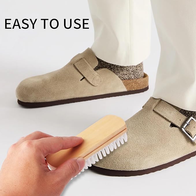 2Pcs Suede Cleaning Brush,Suede Eraser Kit for Shoes,Boots,Jackets, Bags, and Sofas, Wooden Handle Suede Shoe Cleaner by RARKVEN
