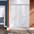 ELEGANT Shower Doors 46.5-48" W x 72 in. H, Semi-Frameless Bypass Sliding Shower Door, 1/4 in. Clear Glass Shower Enclosure, Chrome Finish