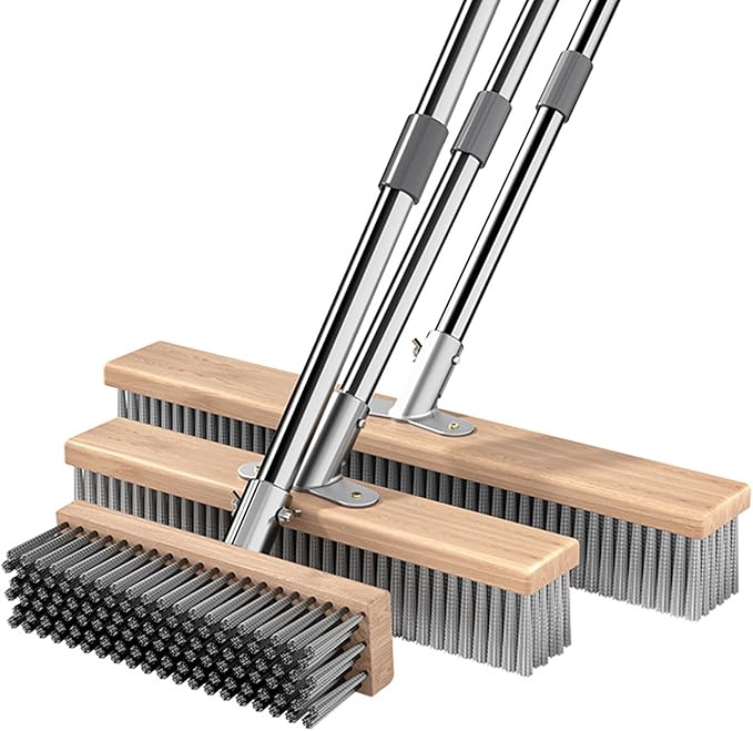 Stainless Steel Scrub Brush for Strong on Patio Driveway and Bathroom Hard Bristle Brush