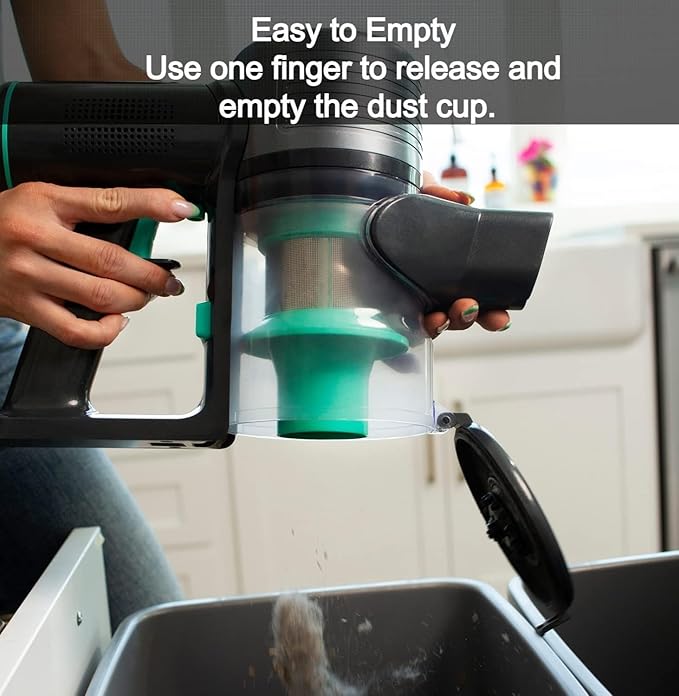 Wyze Cordless Vacuum Cleaner with 20000Pa Powerful Suction, Lightweight Stick with HEPA Filter, 300W Powerful Brushless Motor, 40mins Runtime in Eco Mode, for Home Hard Floor Carpet Pet Hair
