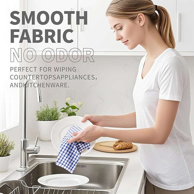 Oeleky Dish Towels for Kitchen 15x26 Inches, Pack of 8 Cotton Kitchen Towels for Drying Dishes (Multi, 15x26 inches)