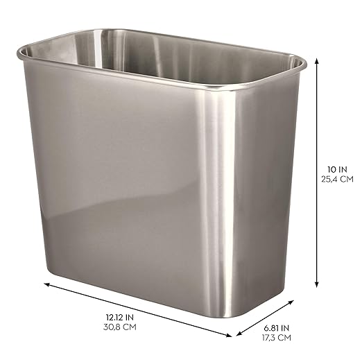 iDesign Stainless Steel Bathroom Trash Can –Mia Collection