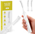 Electric Crevice Cleaning Brush, IPX7 Waterproof Electric Grout Scrub Brush with 2 Replaceable Heads, Power Shower Scrubber for Tile, Kitchen, Bathroom, Window Track & Toilet