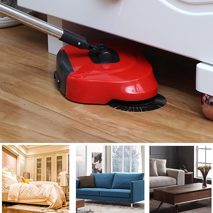 Hand Push Sweeperr - Manual Carpet Sweeperr, Non-Electric Floor Broom, Adjustable Handle Sweeping Brush, Indoor & Outdoor Floor Cleaner, Cordless Handheld Sweeperr, Push Floor Cleaning Tool for Home