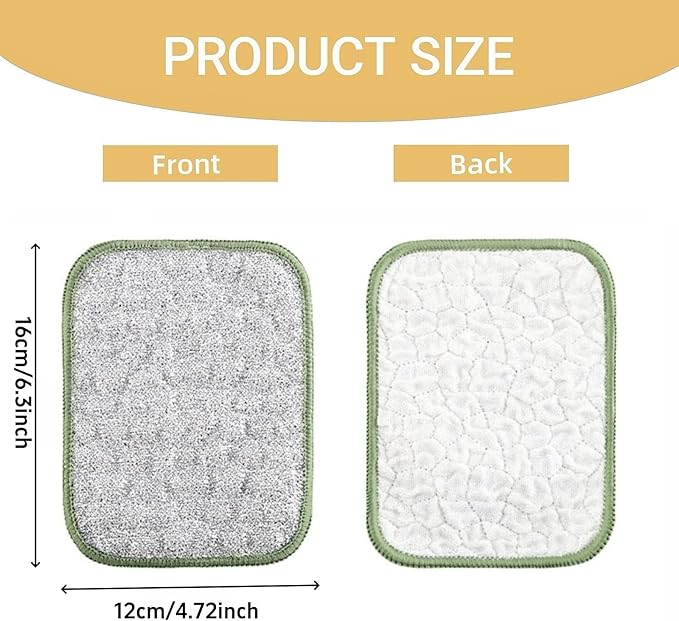 5PCS Double-Sided Thickened Wire Dishwashing Rags - Non Scratch Wire Dishcloth & Miracle Wire Cleaning Cloth, Multipurpose Use on Dishes, Pots, Sinks & Kitchen Surfaces