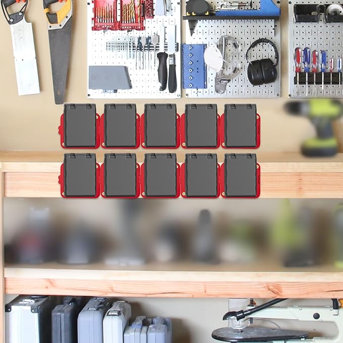 Battery Holder Compatible for Milwaukee 18V Battery, Wall Mount Batteries Storage for Work Van, Shelf, Toolbox - 10 Pack