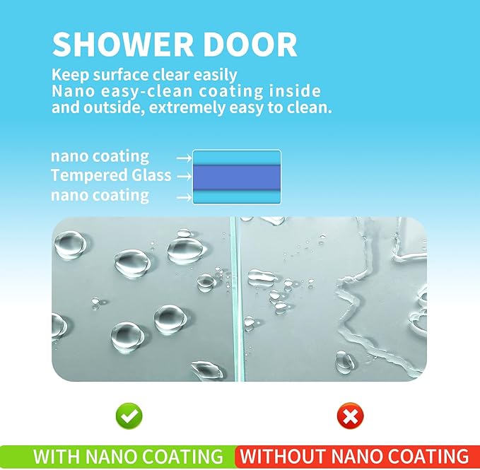 56-60" W x 76" H Frameless Sliding Shower Door, Frameless Shower Door, Shower Glass Door with 5/16" (8mm) Clear SGCC Tempered Glass, Stainless Steel Hardware O01 (60"x76" Chrome)