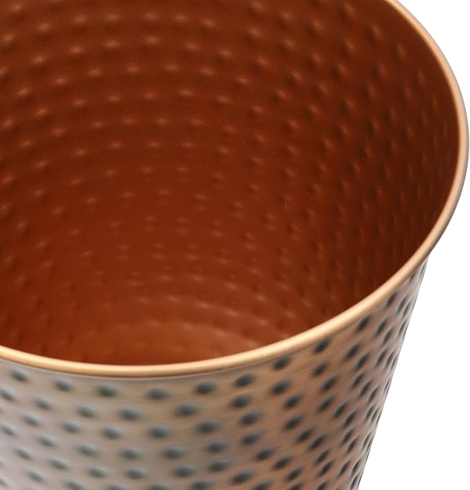 happimess HPM1110B Axel Modern Minimalist Hammered Steel 2-Gallon Wastebasket for Home, Bathroom, Living Room, Office, Bedroom, Kitchen, Antique Copper