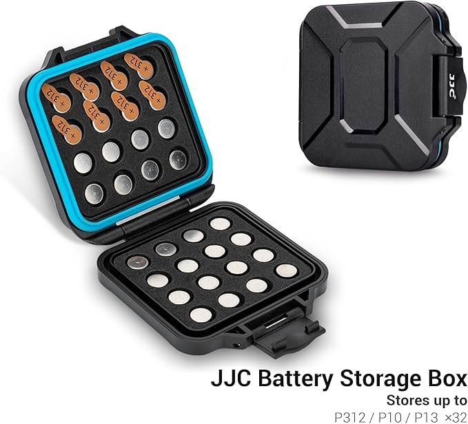 Size 312 13 10 LR41 Battery Case Holder Storage, Water-Resistant Anti-Shock, Hearing Aid Batteries Case for 32x A312 Size312 P312 P13 P10 AG3, Safety Aid Zinc Air Prime Batteries Holder, No Batteries