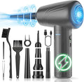 BNKKY 11-in-1 Compressed Air Duster, 3-Gear Adjustable 120000 RPM Electric Air Duster with LED Light, Reusable no Canned Keyboard Cleaner for Office, 9000mAh Cordless Air Duster for Computer/Car