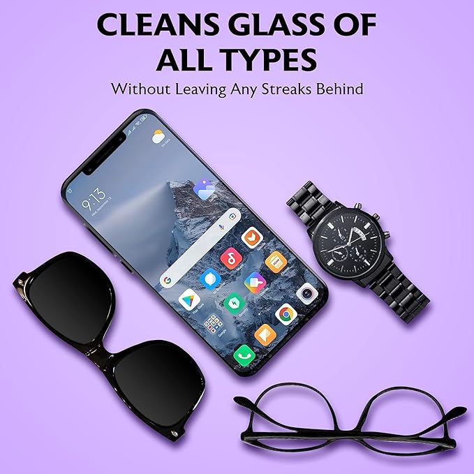 Purity Microfiber Lens Cleaning Cloth - Machine Washable, Lint-Free Ultra-Fine Microfiber Cloth- Cleans Eyeglasses, Screens, Lenses, Phones and Other Delicate Surfaces (Pack of 6, Burgundy)