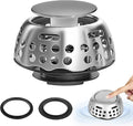 3 in 1 Bathtub Stopper,Bathtub Drain Hair Catcher,Replaces Lift and Turn,Tip-Toe and Trip Lever drains for Tub,Suitable for 1.4-1.84 inch Bath Drain Hole