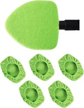 5 Pack Microfiber Pads, Replacement Heads Cover, Windshield Cleaner Tools, Washable & Reusable Triangle Pads, Fit for Window Reach Tool, Handle Not Included (Green)