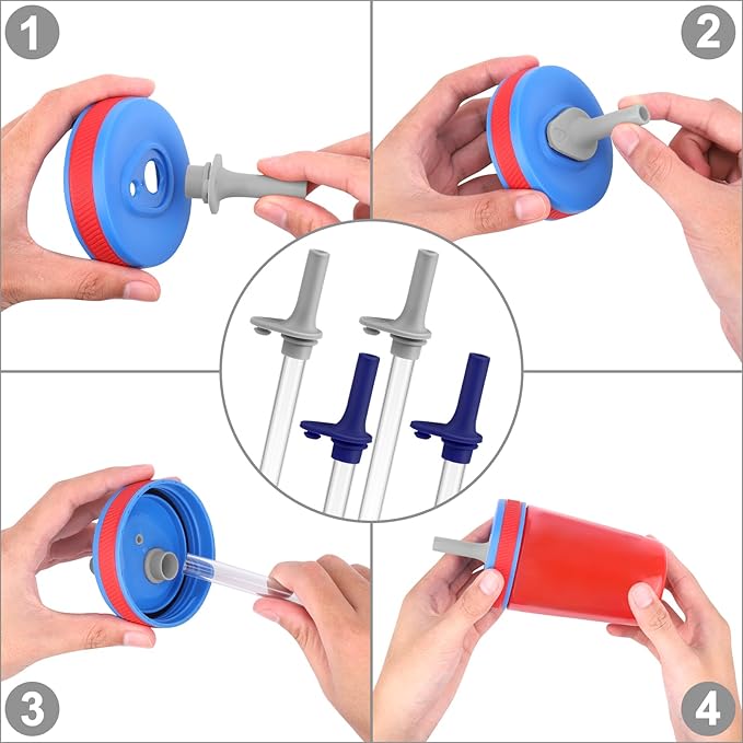 XANGNIER Replacement Straws and Bite Valve Compatible with Zak Designs Kelso 15 oz Tumbler Water Bottle,4 Pcs Reusable Silicone Straws with Cleaning Brush for Zak Designs Kelso 12 oz Cups