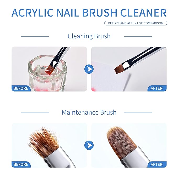 Nail Brush Cleaner 5fl.oz 150ml Nail Brush Cleaner And Conditioner Quickly Clean Nails Art Brush Acrylic NailBrush DIY Salon At Home