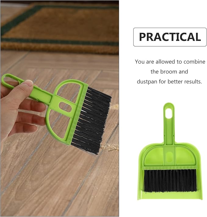 6 Sets Broom Dustpan Set Small Mini Handheld Dust pan with Cleaning Brush Combo Portable Compact Mini Whisk for Cleaning Desk Housekeeping Office Kitchen Pet Nest