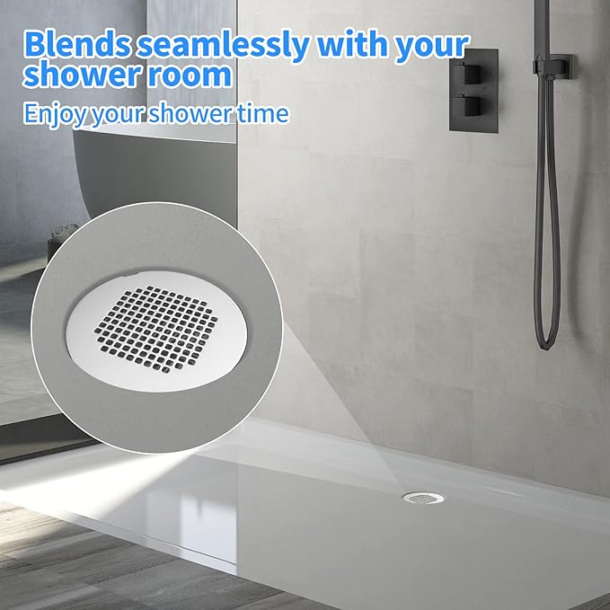 Shower Drain Cover, Shower Drain Hair Catcher Snap-in Replacement Strainer, Chrome Plated Round Grate, Drain Protector Designed for 4.25" D Standard Round Shower Drains
