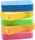Large Cellulose Sponges, Thick Heavy Duty Scrub Sponges, Kitchen Sponges for Dish, Non-Scratch Scrubber for Household, Cookware, Bathroom (5 Pack)