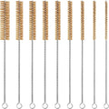 Brass Wire Brush Set 9pcs Tube Cleaning Brush 12" Round Wire Brushes Kit Bore Brush Metal Bristle Cleaning for Pipe, Tube, Auto Parts, Engine(6mm/8mm/10mm/12mm/14mm/15mm/18mm/20mm/25mm)