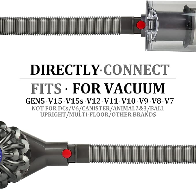 Dryer Vent Cleaner Hose Vacuum Attachments for Dyson GEN5 V15 V15s V12 V11 V10 V9 V8 V7 Detect Absolute Cyclone Outsize Slim Vacuum Cleaner Nozzle Crevice Flexible Lint Removal Tool
