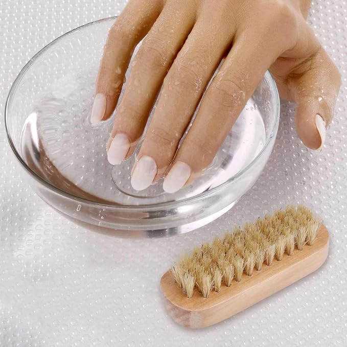 Tbestmax Cleaning Nail Fingernail Brush Wood 2 Side for Manicure Pedicure Women Kids 4 Pack