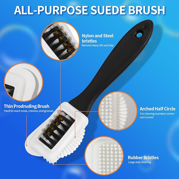 Suede Shoe Cleaner, 6.76 fl oz Suede and Nubuck Cleaning Kit with Brush & Towel, Removes Dirt & Stains for Shoes