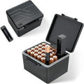 JJC 28 Slots AA Double A Battery Case Holder with Removable Battery Tester, Water-Resistant & Shockproof AA Battery Storage Box