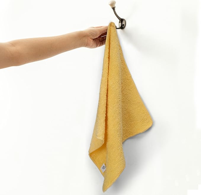 Textila Terry Wash Cloths – Pack of 10, Warm Yellow, 12x12 Inches – Soft, Absorbent & Multipurpose Cotton Washcloths for Face, Hand, Bath, Kitchen, Spa, Gym & Hotel Use