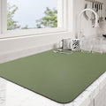 Dish Drying Mat for Kitchen Counter | Coffee Bar Mat for Countertops | Heat Resistant Drainer Mat with Non-slip Rubber Backed | Hide Stain Kitchen Absorbent Draining Mat | Green 16"x20"
