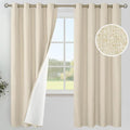 YoungsTex Natural Linen Blackout Curtains 72 Inch Length for Bedroom, Thermal Insulated Drapes with Grommet Full Room Darkening Energy Saving Heat Blocking for Living Room, 2 Panels, 52 X 72 Inch