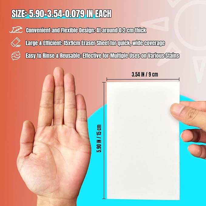 Magic Sponge Eraser Sheet, Portable White Melamine Sponge Sheets, Disposable Magic Cleaning Eraser Thin Wipes for Kitchen, Bathroom, Furniture, Sink, Shoe (Bulk 36 Pcs)