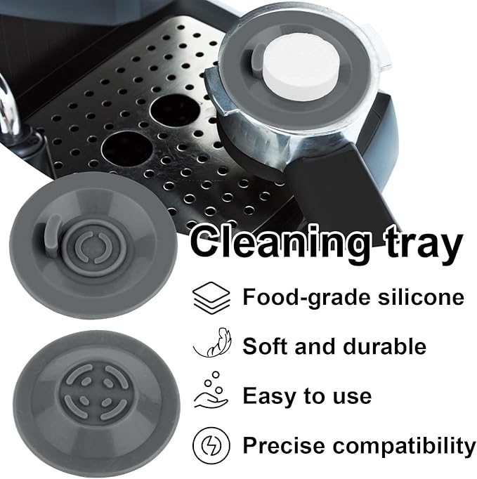 2pcs Espresso Cleaning Discs & 12pcs Cleaning Tablets Compatible with Ninja Luxe Coffee Machine, Silicone 54mm/2.13in Espresso Backflush Disc Tablets