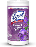 Lysol Disinfectant Wipes, Multi-Surface Antibacterial Wipes For Disinfecting, Dorm Room Essentials, Cleaning Supplies for Home, Bathroom, Lavender & Cotton Blossom Scent, 80 Count