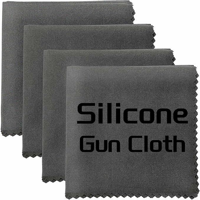 Silicone Gun Cleaning Cloth, 12"x12" Microfiber Lint Free Silicone Gun Cleaning Rags, Reusable Microsuede Cleaning/Polishing Wipes Towels for Firearms, Reels, Knives and Scopes