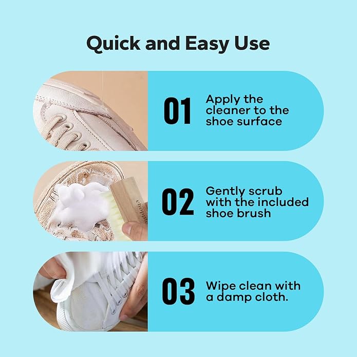 Choppie 2-in-1 Shoe Cleaner Kit (4.06 Fl Oz Shoe Cleaner + Shoe Brush), Suede Shoe Cleaner, Shoe Cleaning Kit for Sneakers, Suede, Leather, Mesh Shoes, and Tennis Shoes
