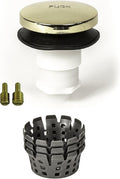 PF0936-PB Toe Touch (Tip Toe, Foot Actuated) Bath Tub/Bathtub Drain Stopper Includes 3/8" and 5/16" Fittings