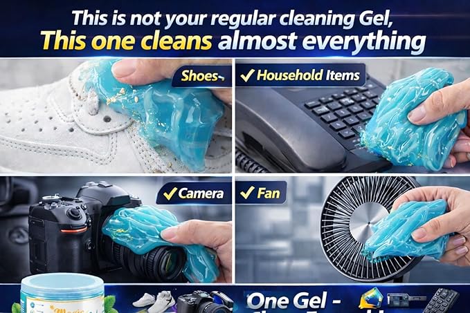Magic Cleaning Gel Car Putty 2PCS – Car Interior Dust Cleaner for Vents, Dash, Console & Cup Holders – Universal Car Detailing Cleaning Gel for Keyboard, Electronics, Auto Accessories Cleaning Kit