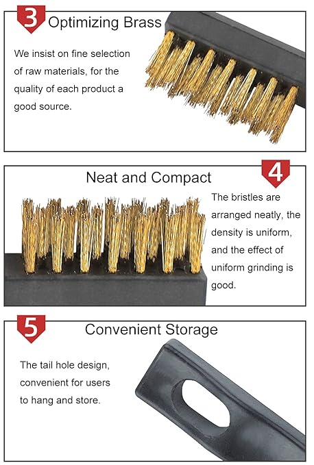 Brass Wire Brush Rust Remover, Small Wire Brush for Cleaning, Paint Stripper for Metal, Wood, Rustoleum Fabric Spray Paint (Brass, 12.00)