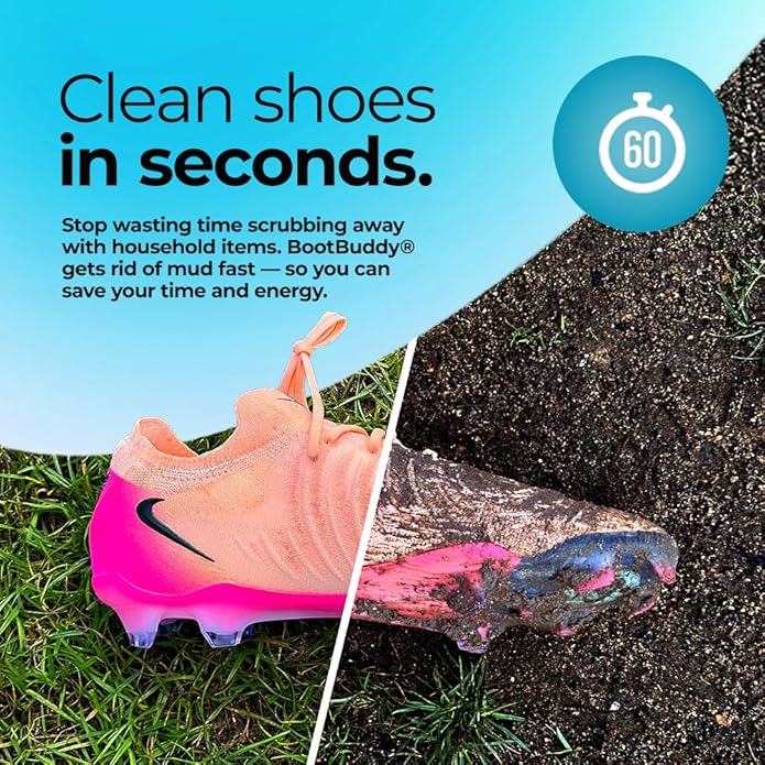 BootBuddy Shoe & Boot Cleaner Brush – Footwear Cleaning Kit for Running and Walking Shoes, Hiking Boots, Golf Shoes & Soccer Cleats – Cleans Mud, Dirt & Stains in Minutes, As Seen on Dragons’ Den