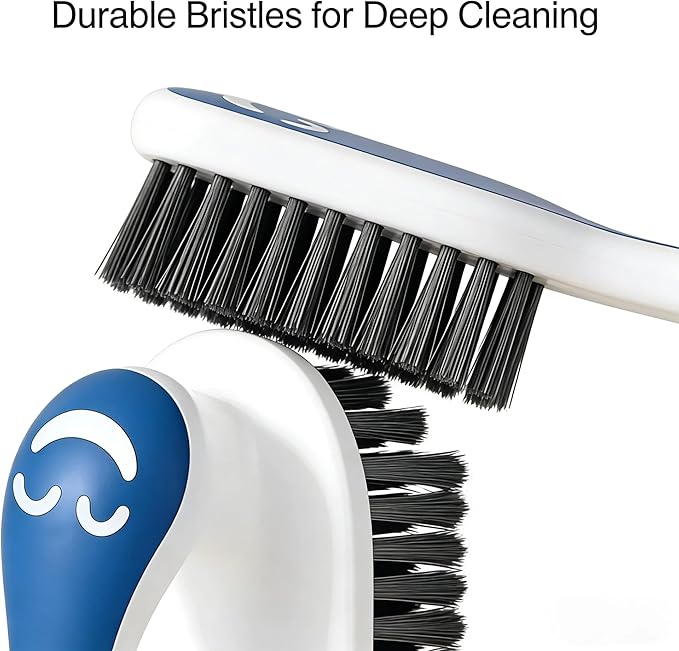 2 PCS Soft Bristle Shoe Brush Set – Long Handle & Short Handle Scrubbing Brushes – Gentle Bristle Cleaner Kit for Sneakers, Canvas Shoes, Laundry, and Household Cleaning