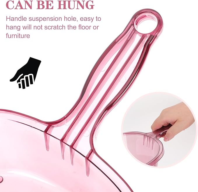 Cabilock Thickened Handheld Dustpan and Garbage Shovel with Handle, Small Household Cleaning Tool for Home and Garage Use, Red