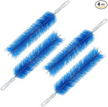 4 PCS Fan Cleaner Brush, Cobweb Duster Bendable Fan Duster, Plastic Dust Cleaner Reusable Head Ceiling Brush Microfiber Dirt Remover for AC Radiator Car Vents Blinds Shutters Window (Blue)