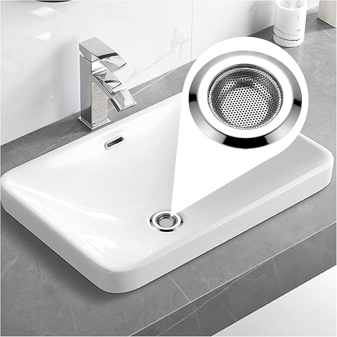 Diameter 2.16in Stainless Steel Sink Drain Strainer for Wash Basin，Bathroom Sink，Shower Drain Hair Catcher，Bathtub Drain Hair Catcher