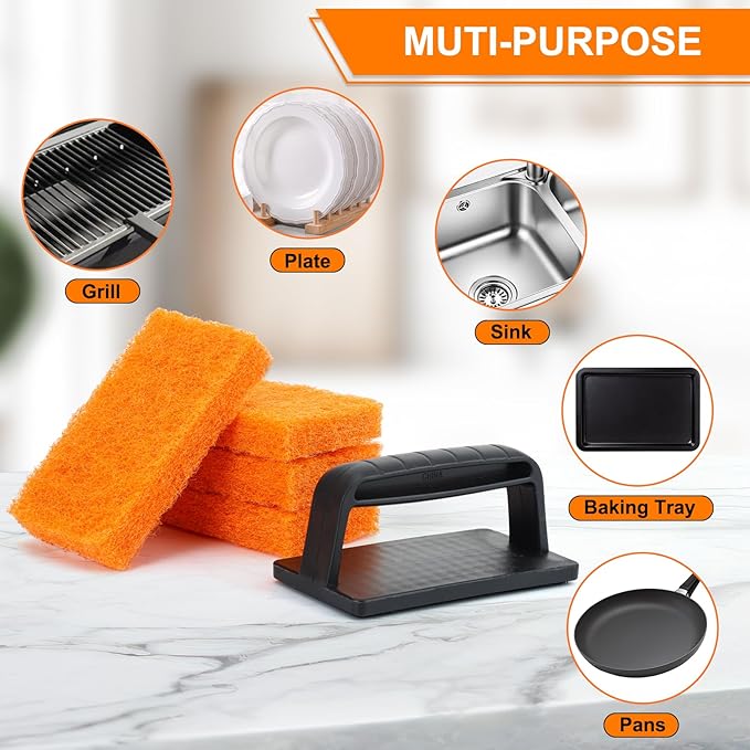 Griddle Cleaning Kit Compatible with Blackstone - Flat Top Grill Cleaner Grill Cleaning Kit with Grill Brick, Griddle Scraper & Grill Brush, Griddle Seasoning Accessories Kit to Remove Stain