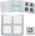 50 Pack Disposable Shower Drain Hair Catcher - 4x4in Mesh Stickers, Drain Hair Catcher for Bathroom, Bathtub, Kitchen Sink, Laundry - Traps Human & Pet Hair, Disposable Mesh Drain Cover