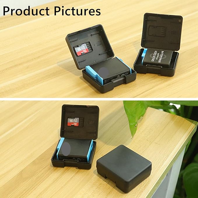 Pack of 4 Plastic Protective Storage Case Boxes Compatible with Battery of Gopro Hero 8/9/10/11/12/13 Black Cameras, Multifunctional Battery Case Organizer with Memory Card Slot