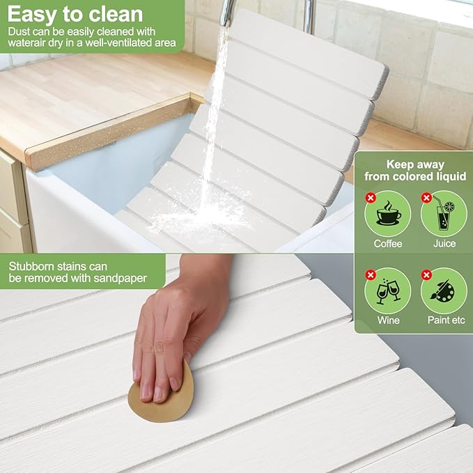 Upgraded Stone Dish Drying Mat Quick Dry Leakproof, 24x16 Large Drying Matt Kitchen Counter Decor, Collapsible Dish Mat Drying Kitchen Mat, Diatomaceous Earth Stone Bath Mat for Bathroom RV Essentials