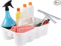 Matthew Large Plastic Tote Tool & Deluxe Supply Cleaning Caddy with Handle Portable Shower Basket Storage Caddy for Cleaning Products Organizer,Take-Out Coffee/Soft Drink,Bath Multi Use - White