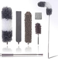 Microfiber Duster Kit for High Ceiling (6pcs), Extendable Dusters for Cleaning with 100" Extension Pole, Long Feather Duster for Fan/Car, House Cleaning Tool Kit by OOSOFITT